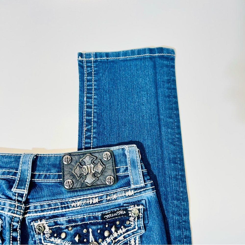 Miss Me jeans JE5685T2L straight leg jeans embellished pockets women Size 25 - Picture 9 of 10